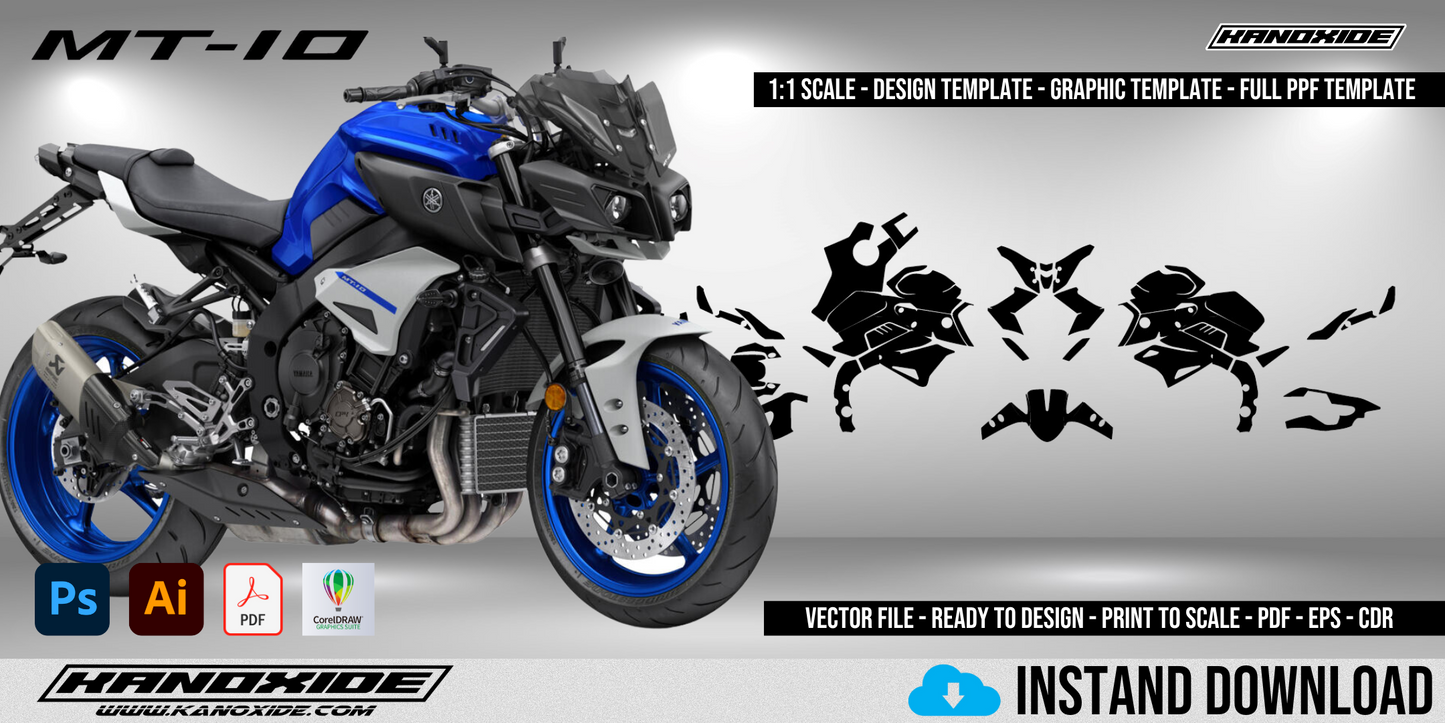 MT10 TEMPLATE GEN 1 Full 1:1 Scale Template - Design Vector Digital
