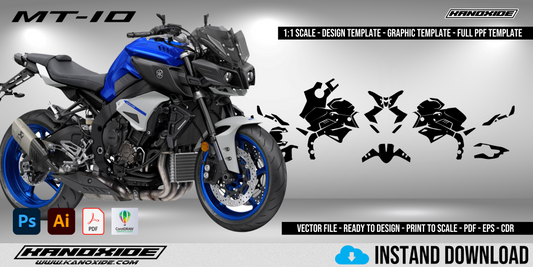 Plantilla MT10 GEN 1 Escala completa 1:1 - Diseño vectorial digital