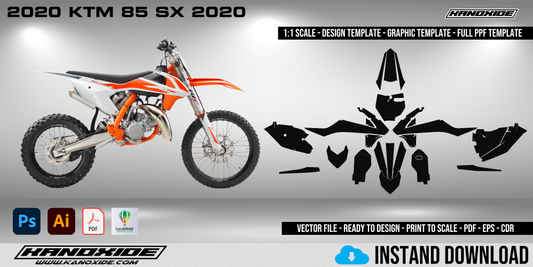 2020 KTM 85 SX Volle Vorlage im Maßstab 1:1 - Design Vector Digital