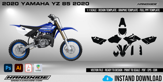 2020 YAMAHA YZ 85 Volle Vorlage im Maßstab 1:1 - Design Vector Digital