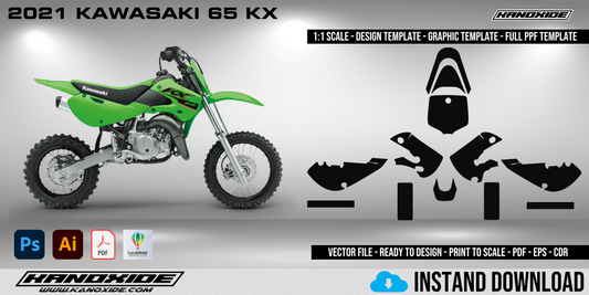Plantilla de Kawasaki 65 KX 2021 a escala 1:1 - Diseño vectorial digital
