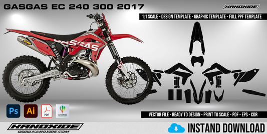 GASGAS EC 240 300 2017 Volle 1:1 Maßstab Vorlage - Design Vektor Digital