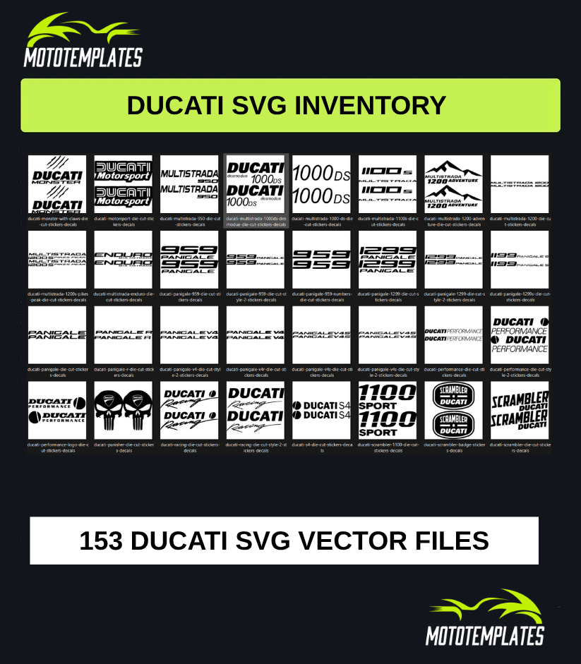 Ducati Motorcycle SVG Pack | 153 SVG Vector Files