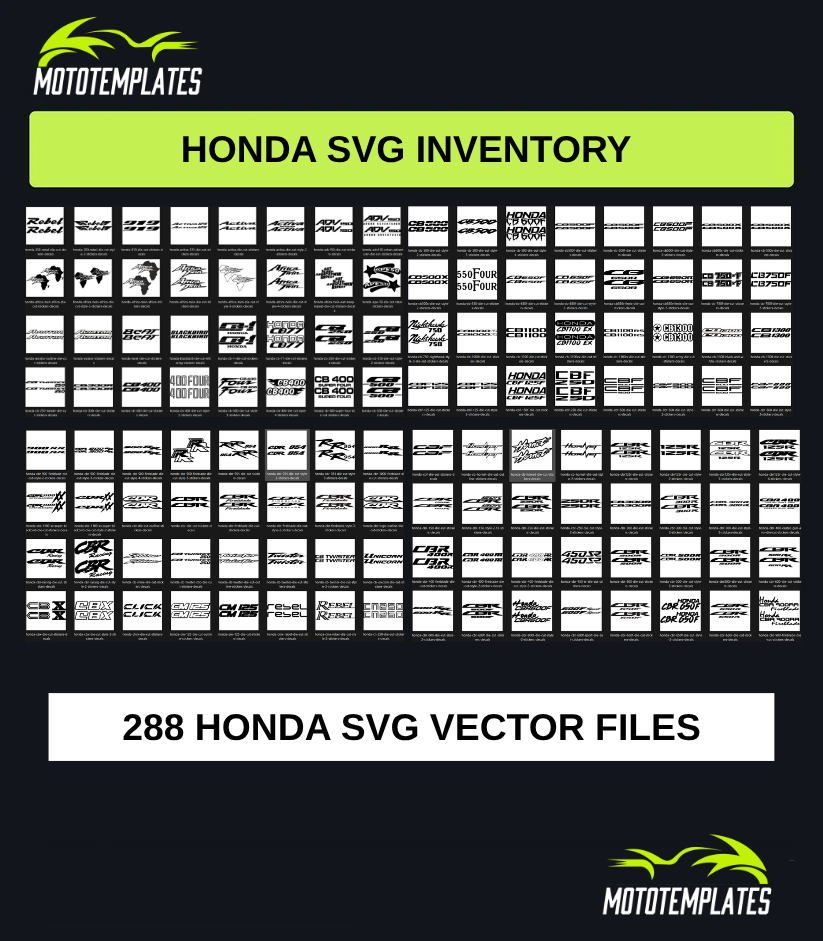 Honda Motorcycle SVG Pack | 288 SVG Vector Files