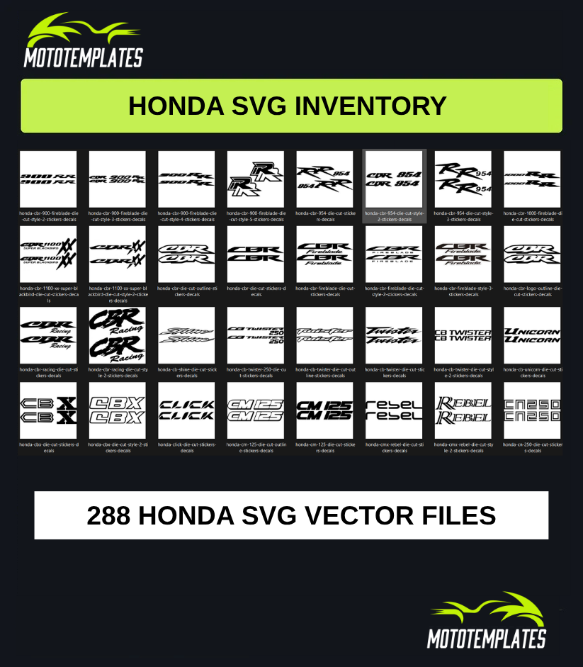 Honda Motorcycle SVG Pack | 288 SVG Vector Files