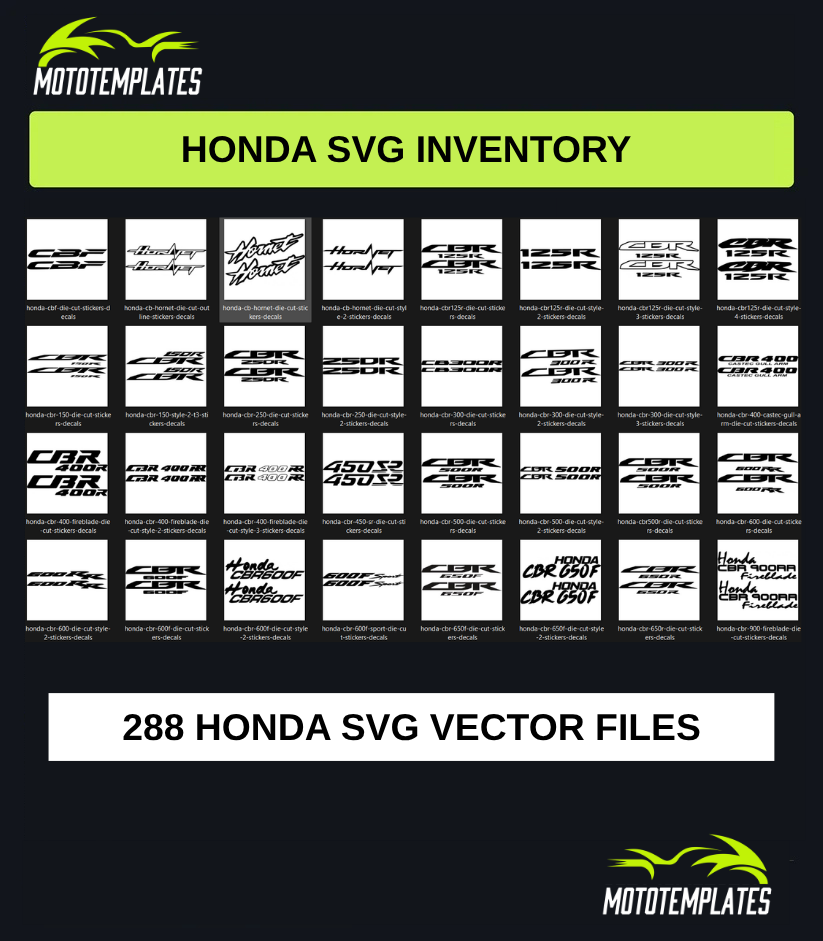Honda Motorcycle SVG Pack | 288 SVG Vector Files