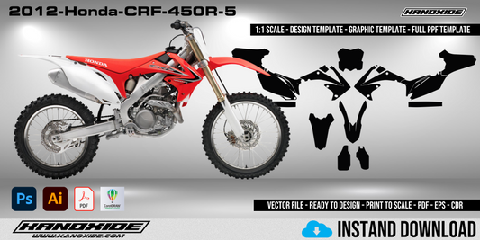 Honda CRF 450 2009-2012 Full 1:1 Scale Template - Design Vector Digital