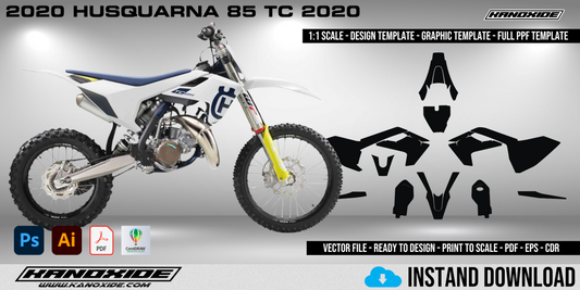 2020 HUSQUARNA 85 TC Full 1:1 Scale Template - Design Vector Digital
