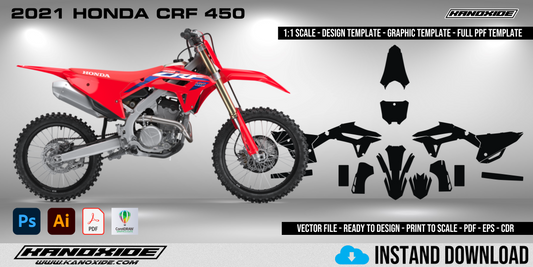 2021 HONDA CRF 450 Full 1:1 Scale Template - Design Vector Digital