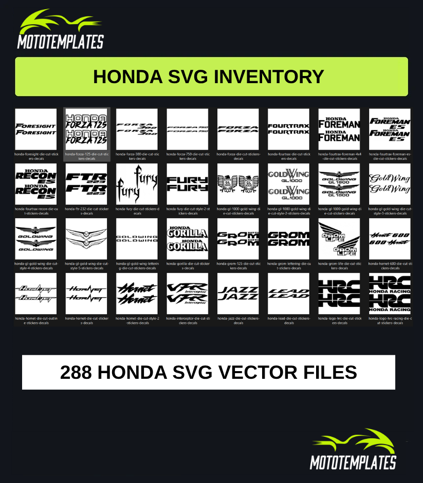 Honda Motorcycle SVG Pack | 288 SVG Vector Files