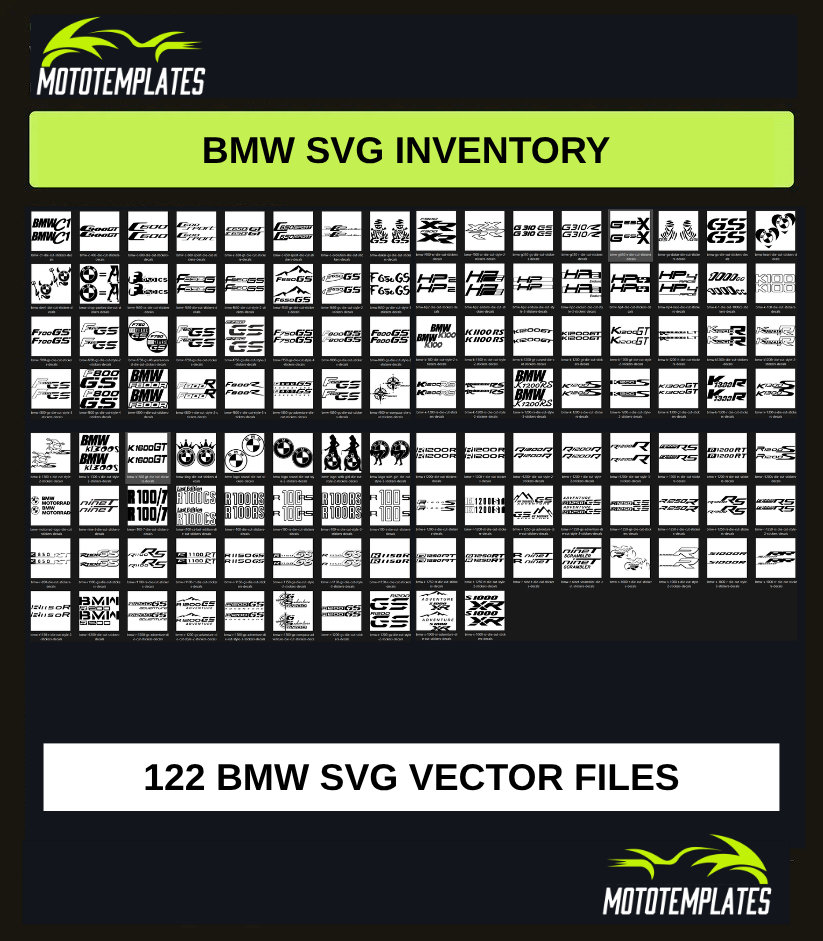 BMW Motorcycle SVG Pack | 122 SVG Vector Files
