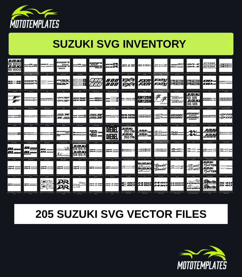 Suzuki Motorcycle SVG Pack | 205 SVG Vector Files