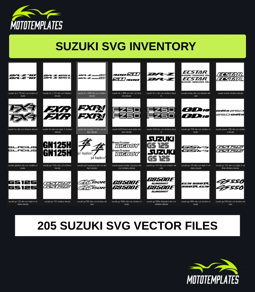 Suzuki Motorcycle SVG Pack | 205 SVG Vector Files