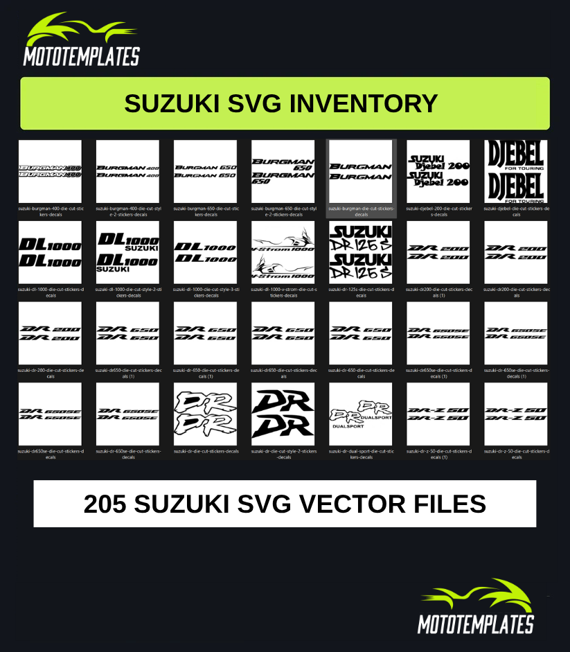 Suzuki Motorcycle SVG Pack | 205 SVG Vector Files