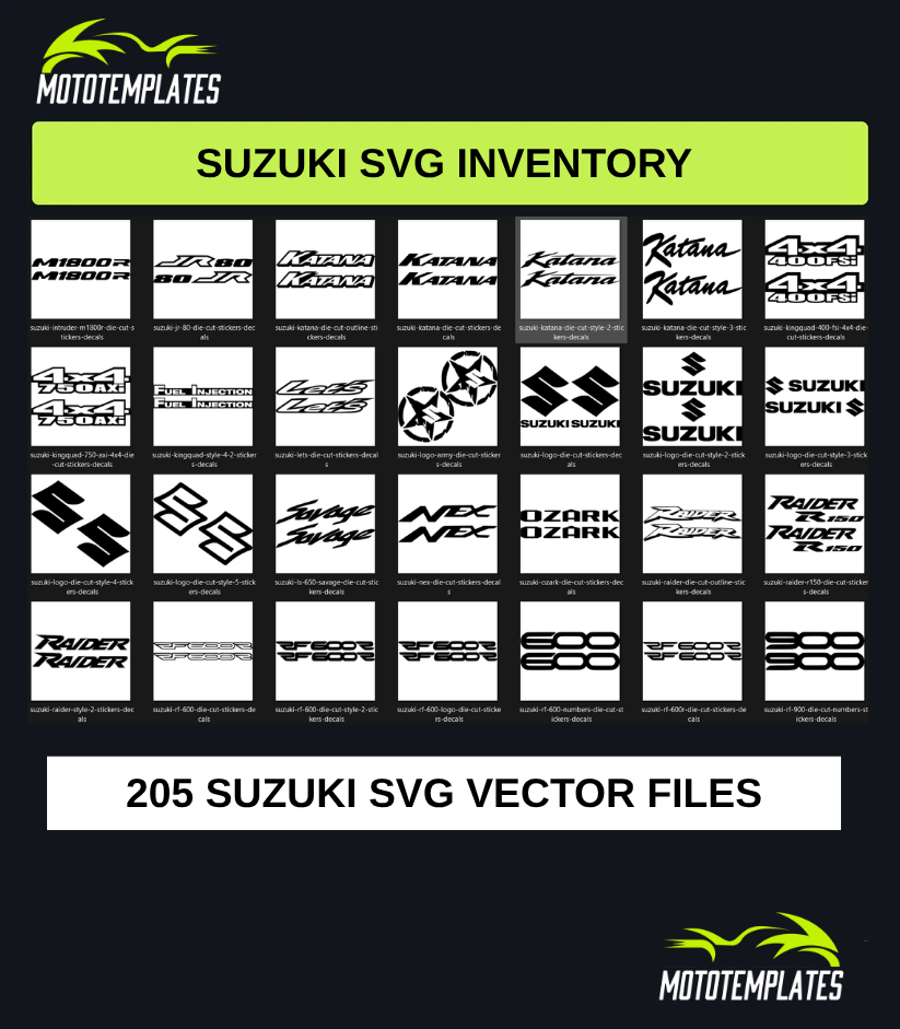 Suzuki Motorcycle SVG Pack | 205 SVG Vector Files