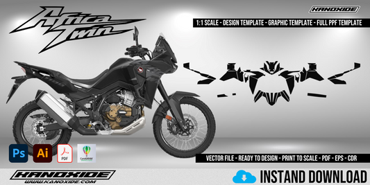 HONDA A-TWIN CRF 1100L 2020-2022 Full 1:1 Scale Template - Design Vector Digital