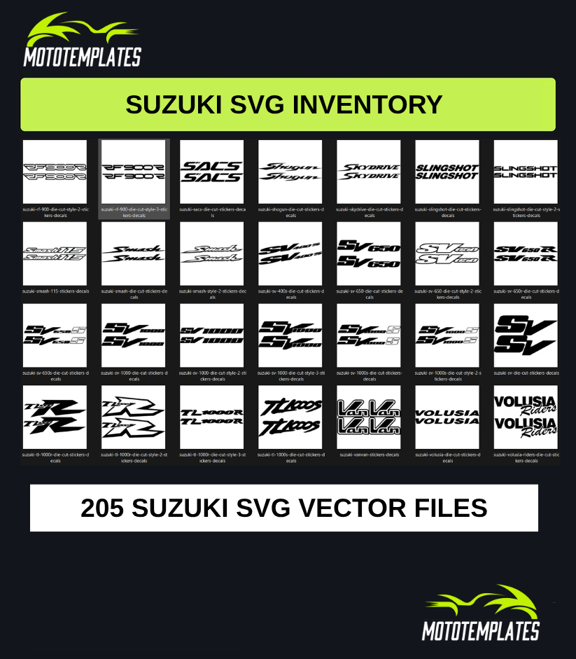 Suzuki Motorcycle SVG Pack | 205 SVG Vector Files