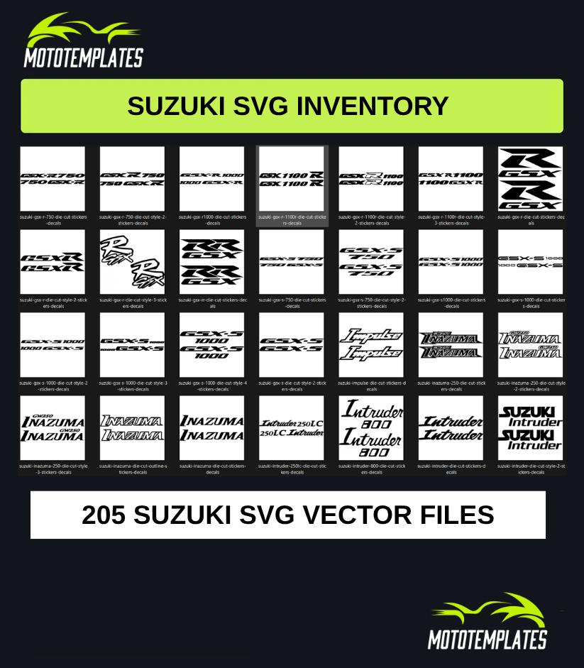 Suzuki Motorcycle SVG Pack | 205 SVG Vector Files