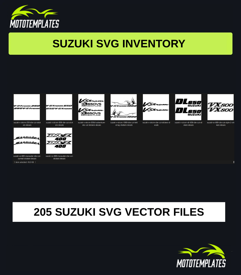 Suzuki Motorcycle SVG Pack | 205 SVG Vector Files