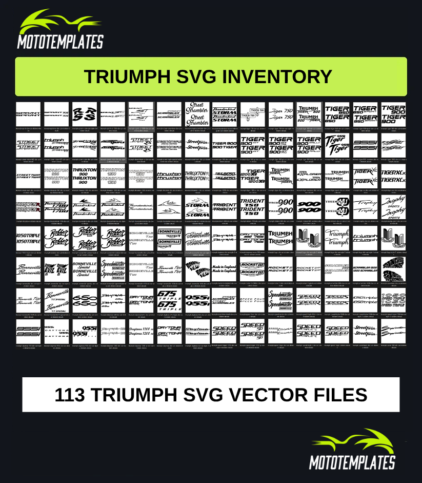 Triumph Motorcycle SVG Pack | 113 SVG Vector Files