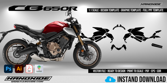 HONDA CB 650 R 2021 Full 1:1 Scale Template - Design Vector Digital