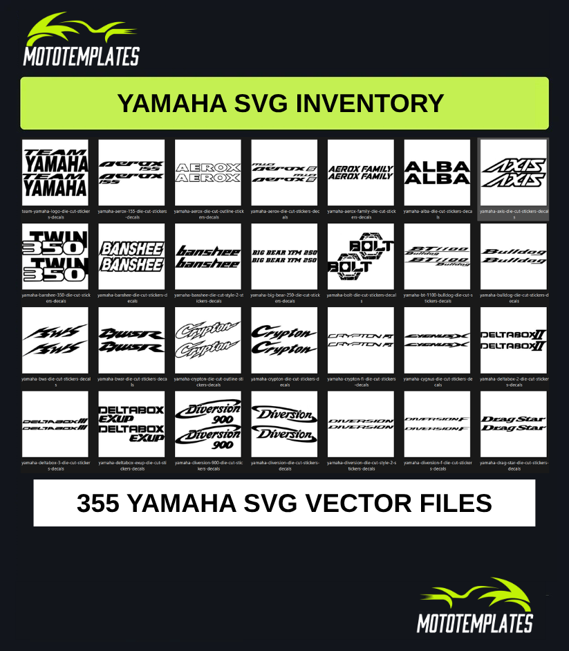 Yamaha Motorcycle SVG Pack | 355 SVG Vector Files