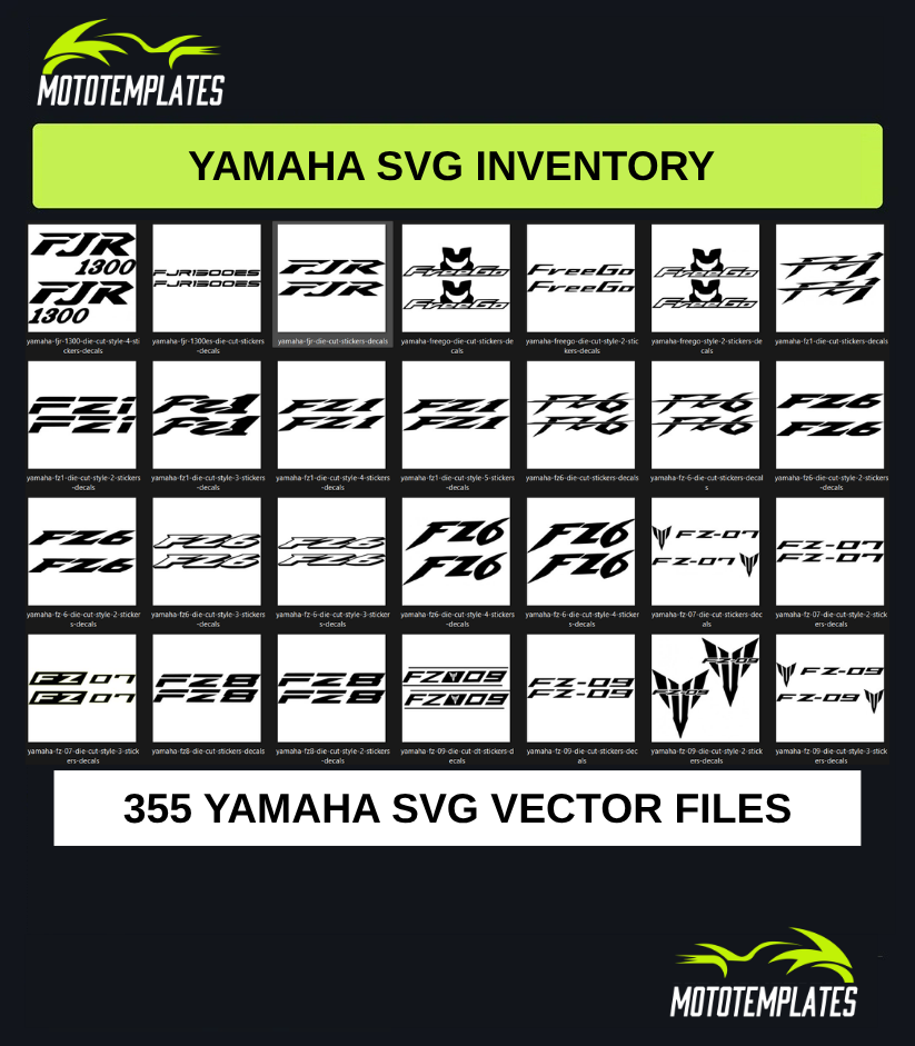 Yamaha Motorcycle SVG Pack | 355 SVG Vector Files