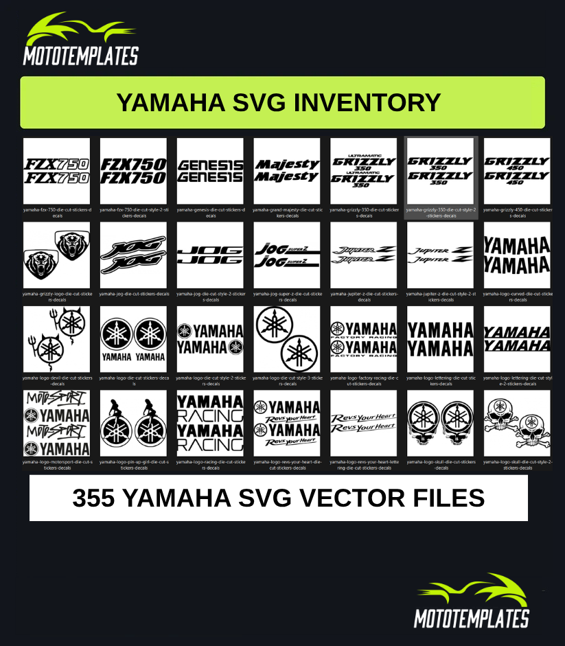 Yamaha Motorcycle SVG Pack | 355 SVG Vector Files