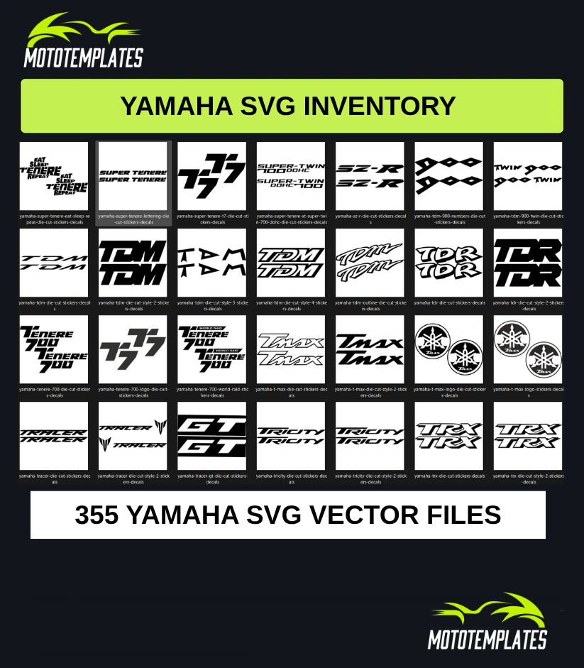 Yamaha Motorcycle SVG Pack | 355 SVG Vector Files