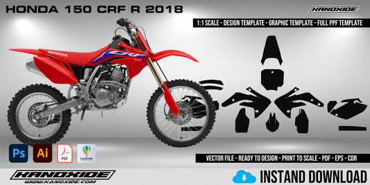 HONDA 150 CRF R 2018 Full 1:1 Scale Template - Design Vector Digital