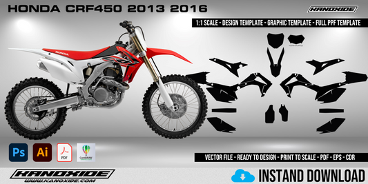 HONDA CRF450 2013-2016 Full 1:1 Scale Template - Design Vector Digital