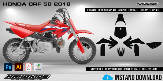 HONDA CRF 50 2018 Full 1:1 Scale Template - Design Vector Digital