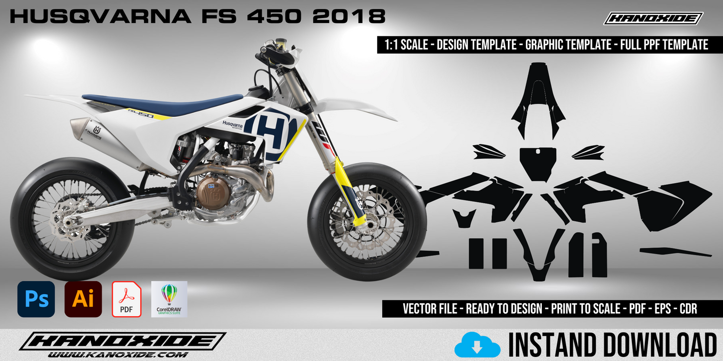 HUSQVARNA FS 450 2018 Volle Vorlage im Maßstab 1:1 - Design Vector Digital