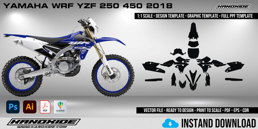 Plantilla completa a escala 1:1 para la Yamaha WRF YZF 250 450 2018 - Diseño vectorial digital