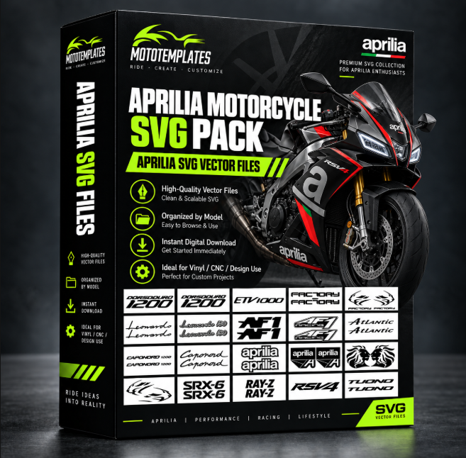 Aprilia Motorcycle SVG Pack – 75 vector files