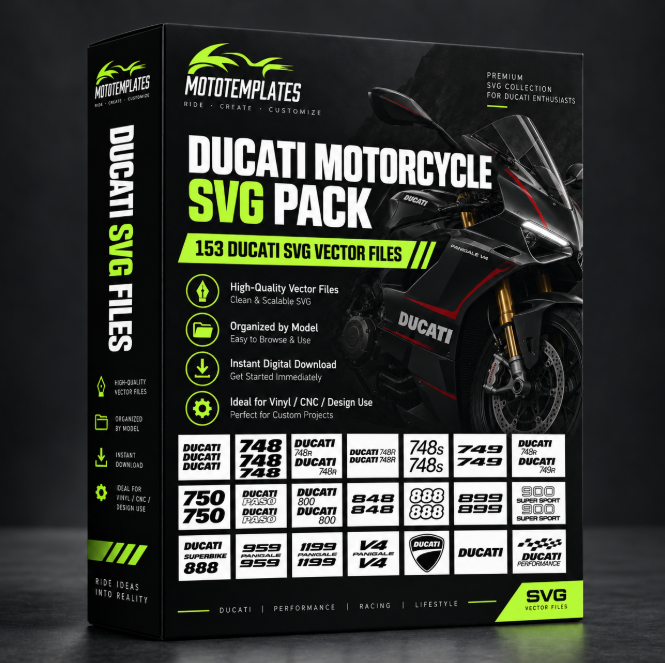 Ducati Motorcycle SVG Pack – 153 vector files
