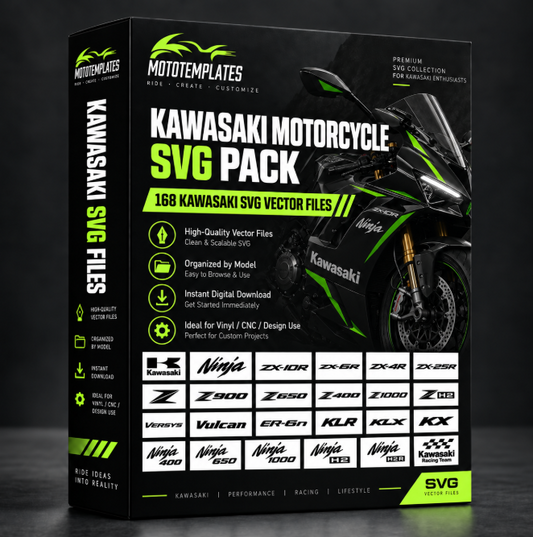 Kawasaki Motorcycle SVG Pack – 168 vector files