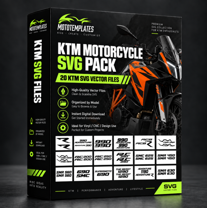 KTM Motorcycle SVG Pack – 20 vector files