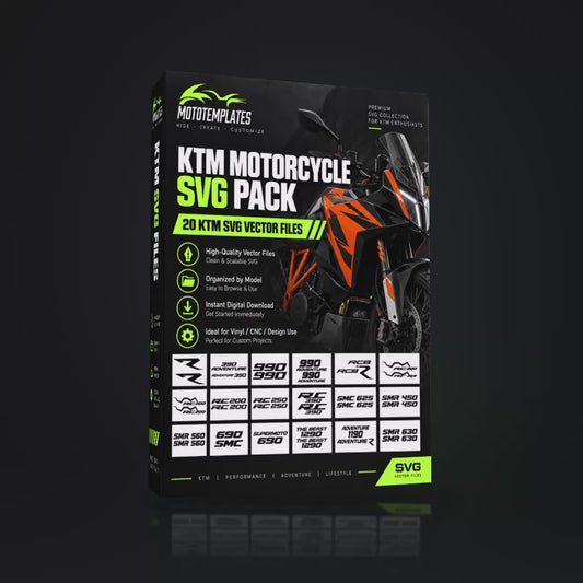 KTM Motorcycle SVG Pack | 20 SVG Vector Files