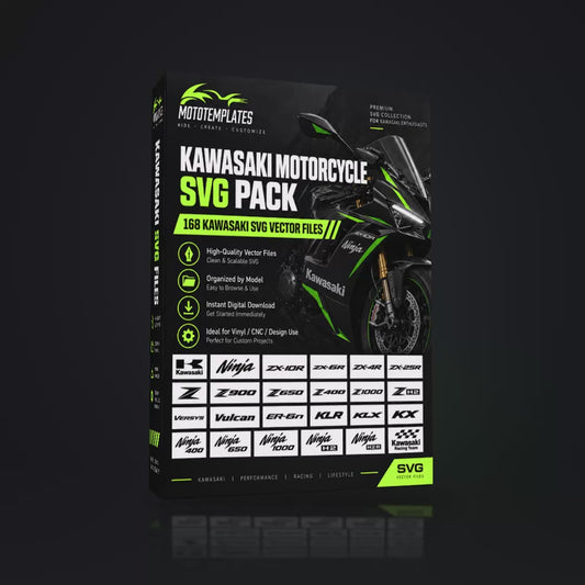 Kawasaki Motorcycle SVG Pack | 168 SVG Vector Files