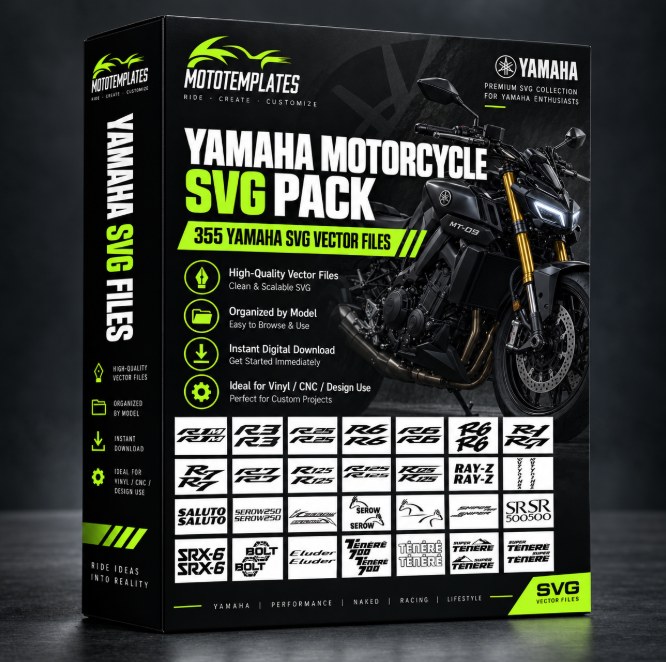 Yamaha Motorcycle SVG Pack – 355 vector files
